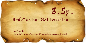 Brückler Szilveszter névjegykártya