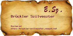 Brückler Szilveszter névjegykártya